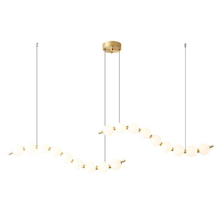 Modern white ball pendant chandelier — brass acrylic ceiling light