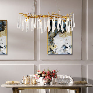 Tiered luxury glass teardrop chandelier modern pendant light