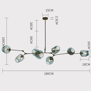 Branch style glass bubble chandelier modern ceiling pendant