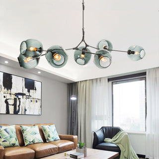 Modern branching glass bubble chandelier elegant ceiling pendant