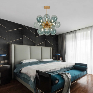 Bubble globe sputnik chandelier wide — glass pendant dining ceiling
