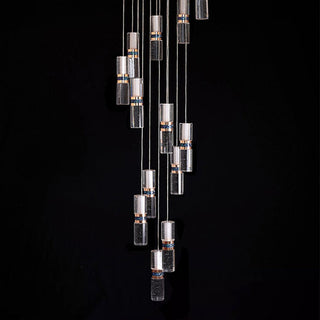 Crystal Staircase Chandelier – Long Luxury Lighting Fixture With Cascade Effect