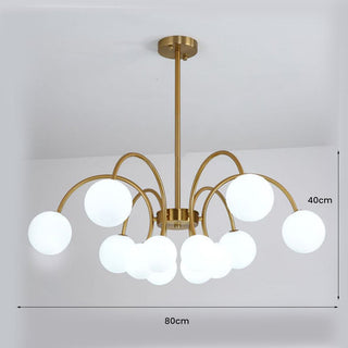 Modern gold sputnik chandelier wide — elegant pendant warm ceiling