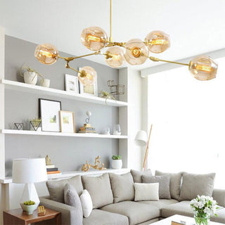 Elegant glass bubble branching chandelier ceiling fixture