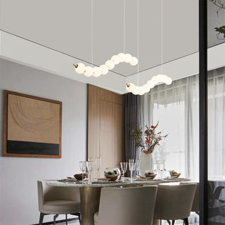White ball chandelier pendant — modern brass acrylic
