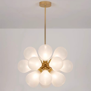 Bubble globe sputnik chandelier front — glass pendant dining design