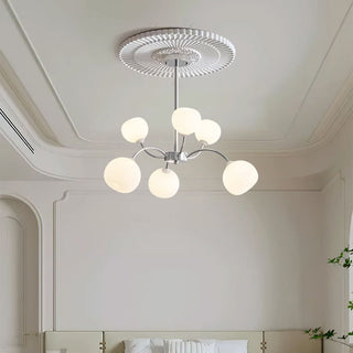 Iron sputnik globe chandelier — modern white pendant ceiling warm