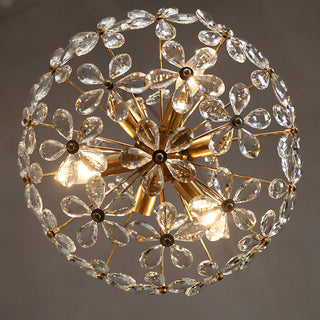 Luxury brass bouquet chandelier wide — crystal modern dining ceiling