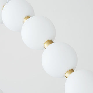 White brass ball chandelier setting — modern acrylic pendant wide