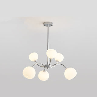 Modern white globe sputnik chandelier — iron frame pendant ceiling lamp