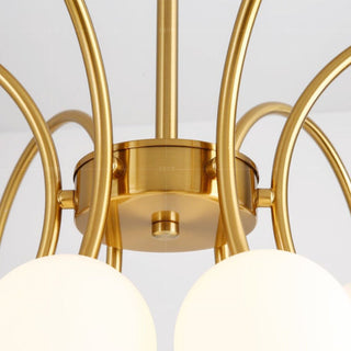 Gold sputnik chandelier detail — modern elegant pendant warm