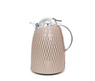 thermal carafe elegant insulated coffee pot removable leather cover 1.5l front view
