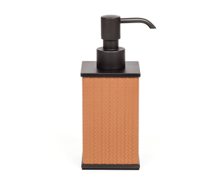 square chrome designer soap dispenser luxury bathroom front view