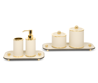 round leather cotton pad holder luxury bathroom accessories set view