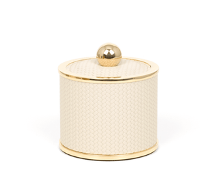 round leather cotton pad holder luxury bathroom accessories front view