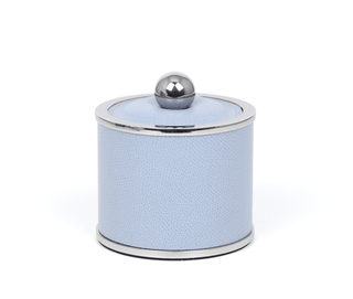 round leather cotton pad holder luxury bathroom accessories close-up