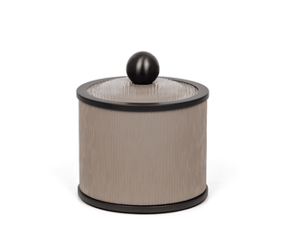 round leather cotton pad holder luxury bathroom accessories side view