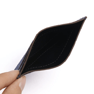 python leather card holder haven luxury navy blue organized storage wallet detail