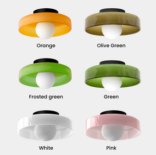 Plafonnier de cuisine moderne - Luminaire rond en verre à montage encastré pour éclairage d'îlot