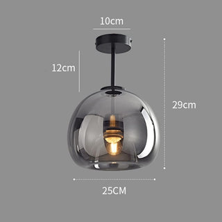 Plafonnier Rétro en Cuivre - Luminaire Semi-Encastré en Verre pour Chambre à Coucher