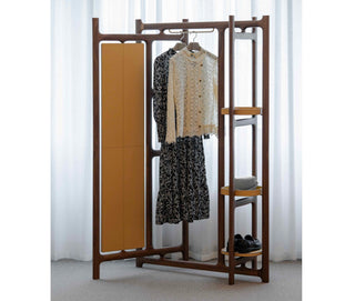 chelsea valet stand classic furniture leather trays brass hanger angle view