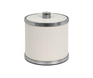waterproof leather cotton pad holder box Italian bathroom accessories close-up