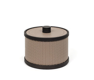 waterproof leather cotton pad holder box Italian bathroom accessories front view