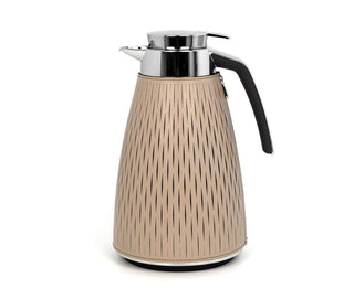 thermal carafe insulated coffee pot leather cover glass interior front view