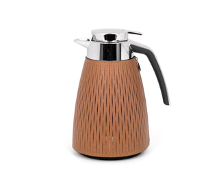 thermal carafe insulated coffee pot leather cover glass interior side view