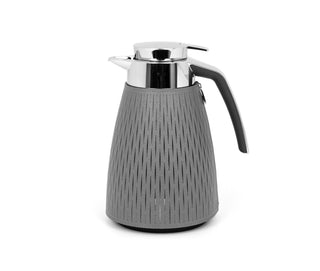 thermal carafe insulated coffee pot leather cover glass interior angle view