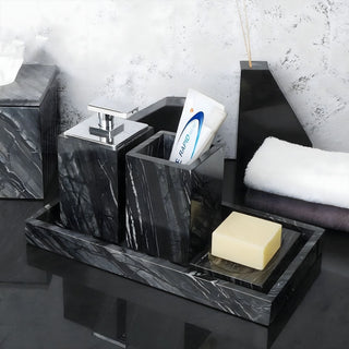 Ensemble de salle de bain en marbre noir – Accessoires de salle de bain de luxe et articles de toilette élégants