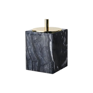 black marble luxury bathroom accessories set soap dispenser vanity angle view