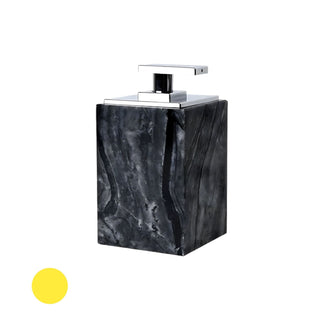 black marble luxury bathroom accessories set soap dispenser vanity side view