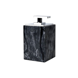 black marble luxury bathroom accessories set soap dispenser vanity detail