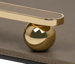 pamphili serving tray pinetti minimalist metal handle tray rounded corners angle view