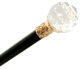 black lacquered wood Swarovski handmade Italian luxury shoehorn side view