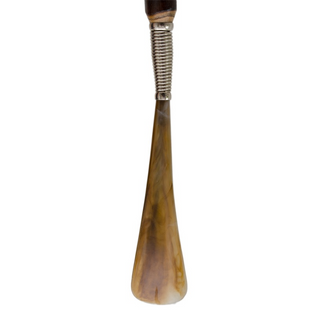 chestnut wood long handle handcrafted Italian luxury shoehorn detail