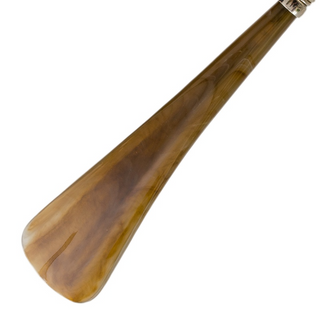 chestnut wood handmade long handle Italian luxury shoehorn handle detail