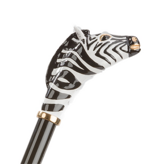 brass zebra handle long handle handmade Italian luxury shoehorn close-up