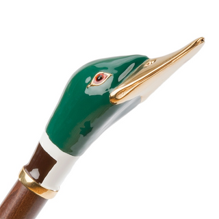 brass mallard handle wooden shaft long handle handmade Italian luxury shoehorn detail