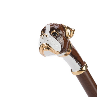 brass boxer dog handle long handle handmade Italian luxury shoehorn handle detail
