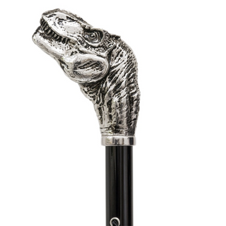brass T-Rex handle wooden shaft long handle handmade Italian luxury shoehorn handle detail
