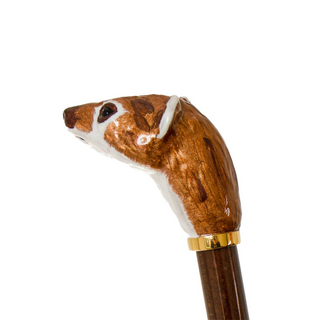 enameled brass wood shaft long handle handmade Italian luxury shoehorn handle detail