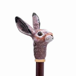 enameled brass hare handle long handle handmade Italian luxury shoehorn close-up