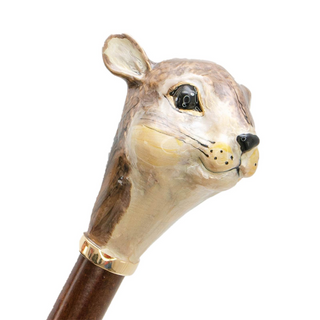 enameled brass squirrel handle long handle handmade Italian luxury shoehorn close-up