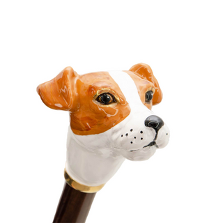brass Jack Russell handle long handle handmade Italian luxury shoehorn close-up