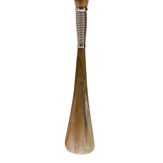 elm wood long handle handcrafted Italian luxury shoehorn detail
