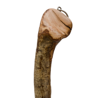 elm wood long handle handcrafted Italian luxury shoehorn close-up