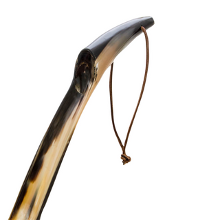 premium wood grain long handle handcrafted Italian luxury shoehorn close-up