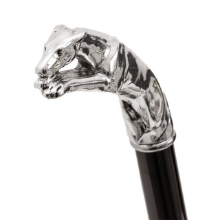 silver-plated greyhound handle wood shaft long handle handmade Italian luxury shoehorn handle detail